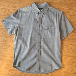 Banana Republic Short Sleeve Gray Oxford Shirt